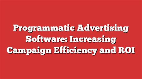 Programmatic Advertising Software Increasing Campaign Efficiency And Roi Froggy Ads