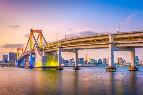 Rainbow Bridge Tokyo Japan stock image. Image of architecture - 115725705