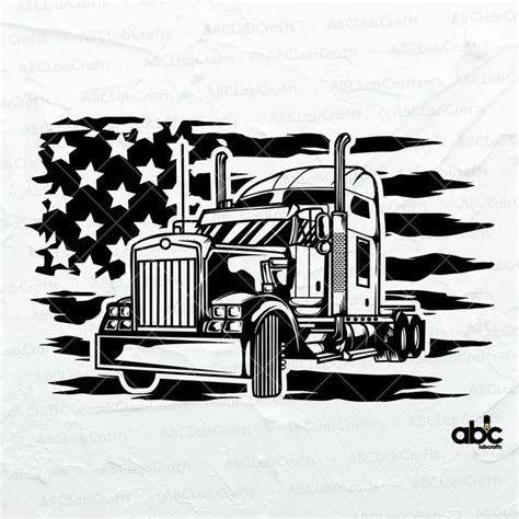 Usa Semi Truck Svg File Us Trucker Svg Us Truck Driver Svg Big Truck