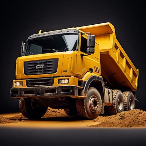 Award Winning Advertising Photography Of Dump Truck On Solid Color