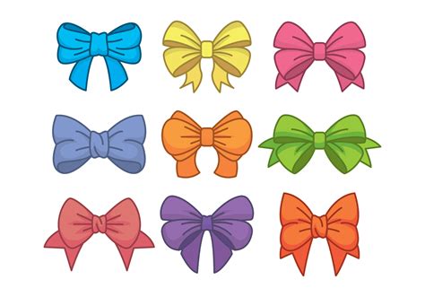 Hair Ribbon Icons Set 141498 Vector Art At Vecteezy