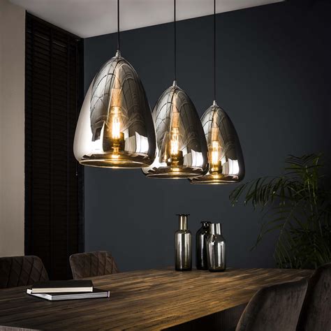 Hängelampe Silver Pearl Industrial Chromfinish Esszimmer lampe modern