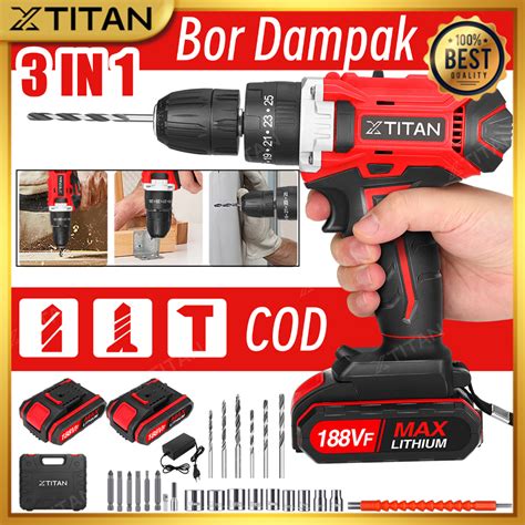jual vf    mesin bor impact drill rpm bor baterai  baterai