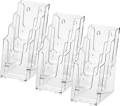 Amazon Maxgear Acrylic Brochure Holder Inch Wide Tier Clear