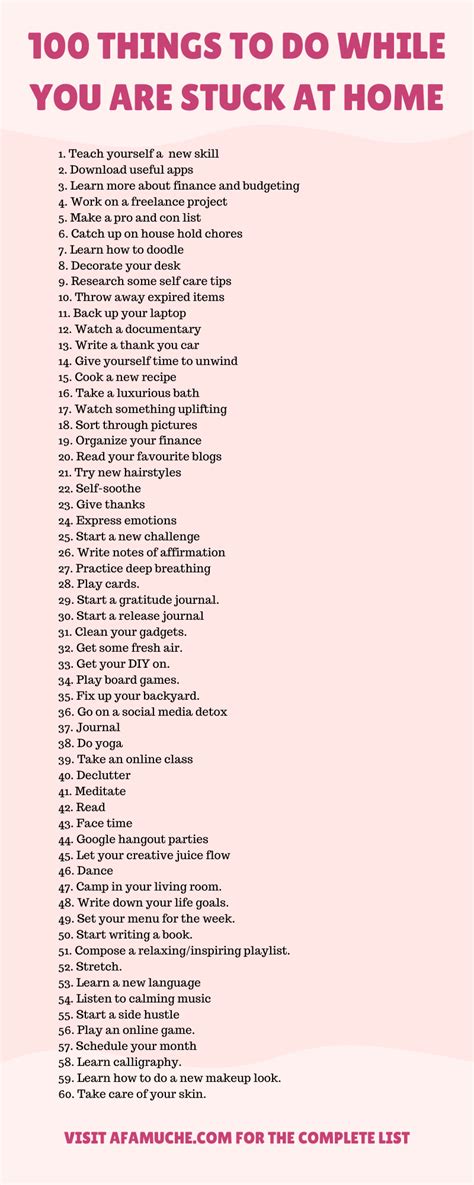 100 Things To Do When Youre Stuck At Home 100 Things To Do What To