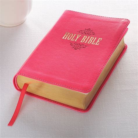 Pink Faux Leather Large Print Compact King James Version Bible Kjv Bibles