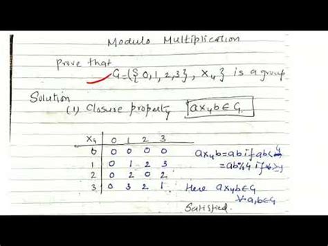 Check Given Set Is Group Or Not Under Modulo Multiplication 4 Lecture