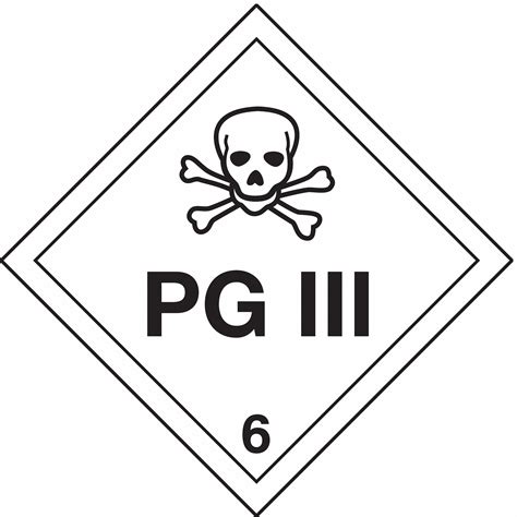 Pg Iii In Label Wd Dot Container Placard W Dotp Ps