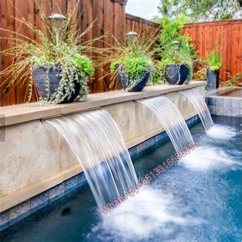 Swimming Pool Stainless Steel Waterfalls Water Feature Waterfall