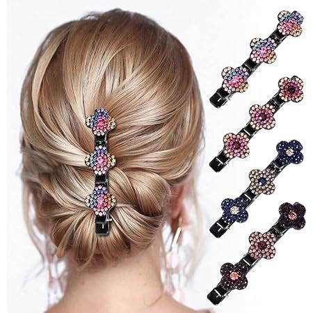 Sparkling Crystal Stone Braided Hair Clips For Women Rsvelte Braided