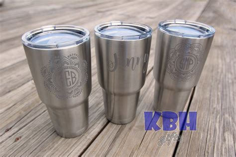 Etched Yeti Or Ozark Trail Stainless Steel Tumblers By