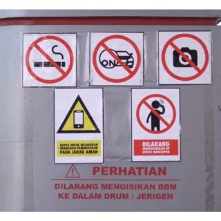 Jual STIKER VYNIL WATERPROFF LARANGAN POM BENSIN ATAU SPBU DILARANG