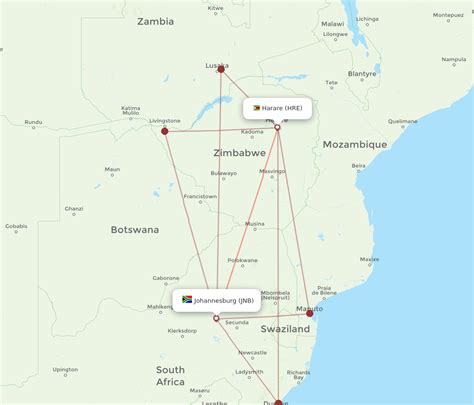 All Flight Routes From Harare To Johannesburg Hre To Jnb Flight Routes