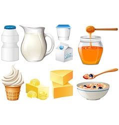 Dairy Products Food Set Royalty Free Vector Image