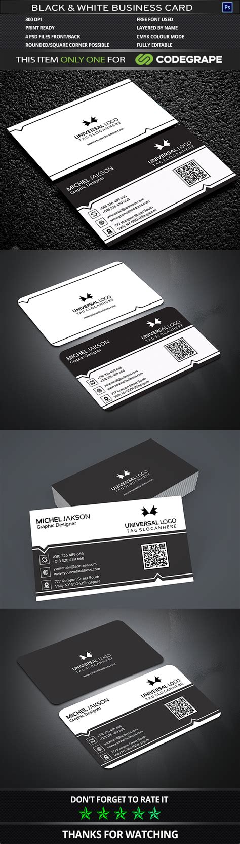 Black and White Business Card - Prints | CodeGrape