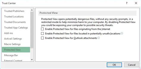 Enable And Disable Protected View In Excel Access Exceltips