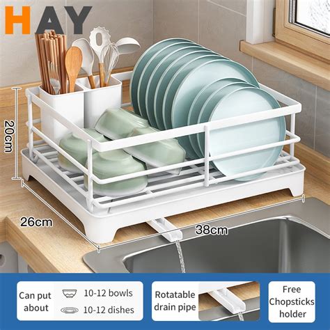 Dish Rack Kitchen Rack Plate Holder Rak Dapur Rak Pinggan Auto Drainer