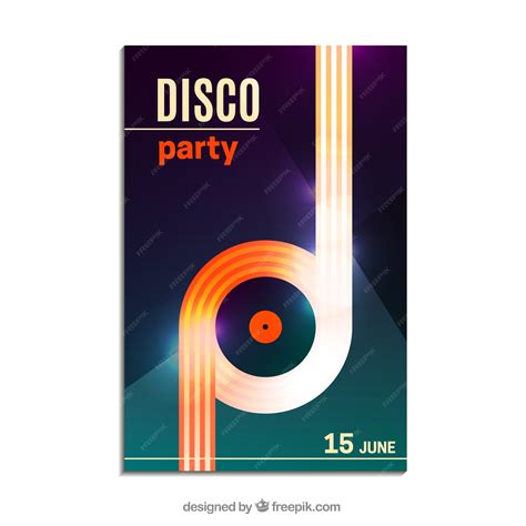 Free Vector Disco Party Poster