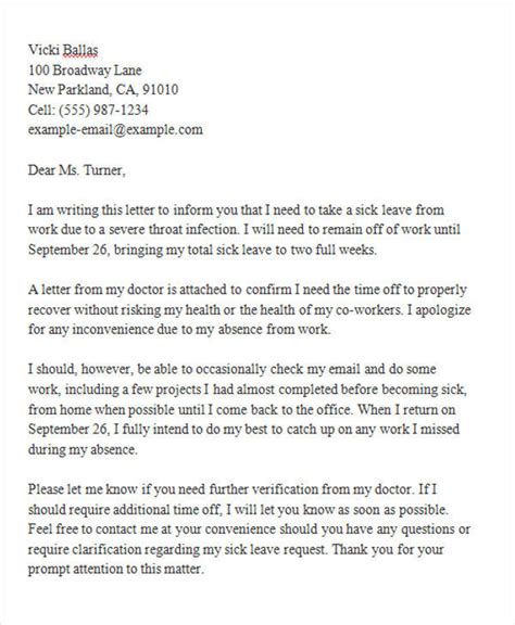 Beautiful Sample Letter For Sick Leave To Boss Production Engineer Hot Sex Picture