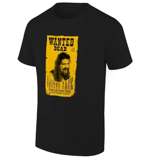 Black Mick Foley Cactus Jack Wanted Poster Graphic T Shirt