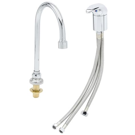 T S B 2742 Deck Mounted Faucet With 5 3 4 Gooseneck Spout Flex Inlets