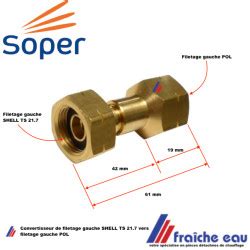 Adaptateur Raccord Conversion Bouteille De Gaz Butane SHELL Avec