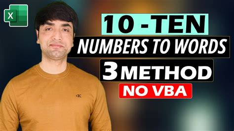 Convert Number To Words In Excel 3 Methods No Vba Youtube