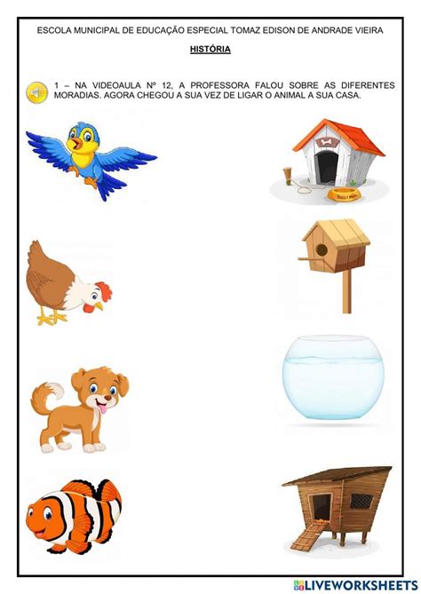 Moradias Dos Animais Worksheet School Subjects Google Classroom