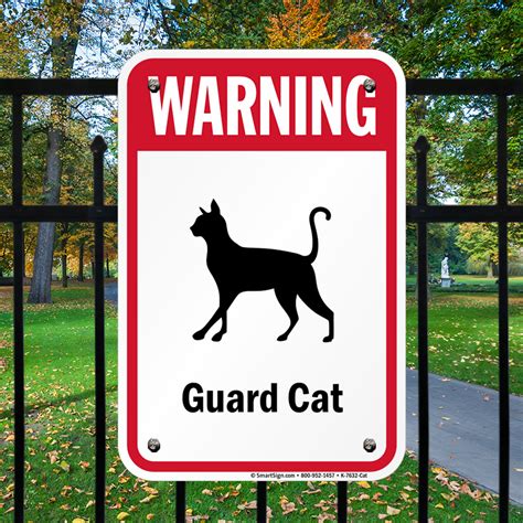 Warning Guard Cat Sign, SKU: K-7632-CAT