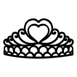 Diseño PNG Y SVG De Corona De Corazón De Quinceañera Plana Para Camisetas