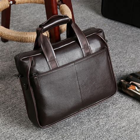 Luxury Men Vintage Genuine Leather Briefcase Business Laptop Bags Men