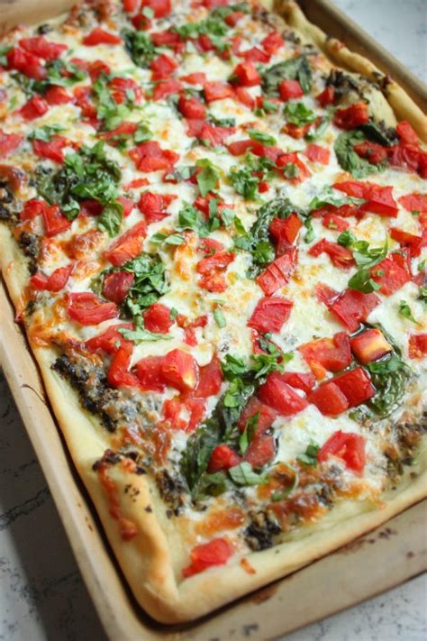 5 Ingredient Tomato Pesto Pizza Heidis Home Cooking