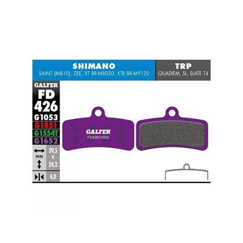 Galfer Bike Purple Compound E Bike Pads For Shimano Saint Zee Xt