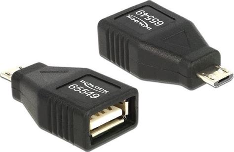 Usb Micro B M Naar Usb A V Otg Adapter Usb Tot A Zwart Bol