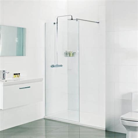 In Mm Shower Wetroom Glass Panel Mm Chrome Profile