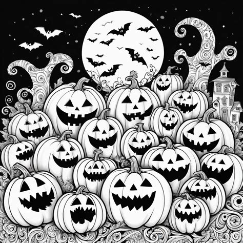 Halloween Ghosts And Pumpkin Scene Stable Diffusion Online
