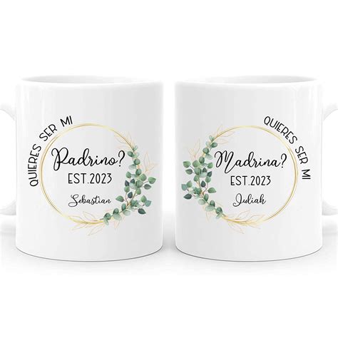 Mianpu Quieres Ser Mi Madrina Taza Personalizada Padrino Madrina