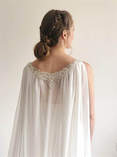 Bridal Chiffon Cape Veil Bridal Wedding Cape Venus Etsy In Art