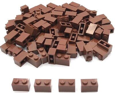 Lego 100 New Reddish Brown Bricks Building Blocks 1 X 2 Stud Parts EBay