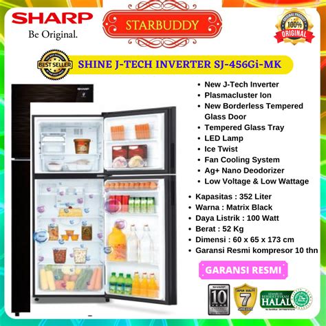 Jual Kulkas Sharp Sj Gi Mk Sj Gi J Tech Inverter Plasmacluster