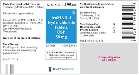 Tramadol Tablets Fda Prescribing Information Side Effects And Uses