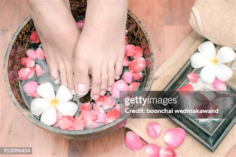 Massage Of Womans Foot In Spa Salon Beauty Treatment Conc High Res