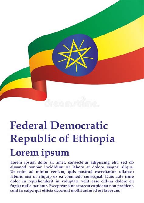 Bandeira Da Etiopia República Democrática Federal Da Etiópia