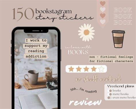 Instagram Story Sticker Bookstagram Template Bookworm Etsy