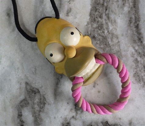 Vintage Homer Simpson Rubber Dog Pull Toy 4691252861