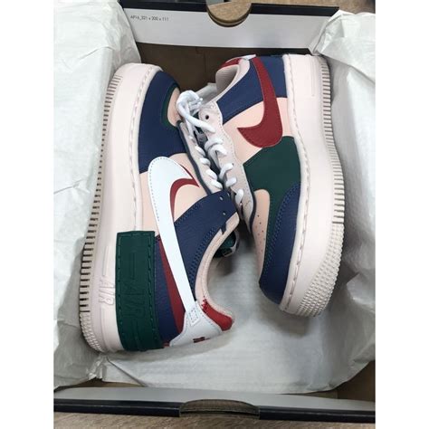 Novo Tenis Nike Air Force Shadow Azul Marinho e Nude Edição limitado Multicores Calçado Feminino