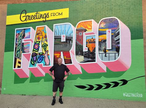 Greetings From Fargo North Dakota Mural Downtown Fargo Postcard