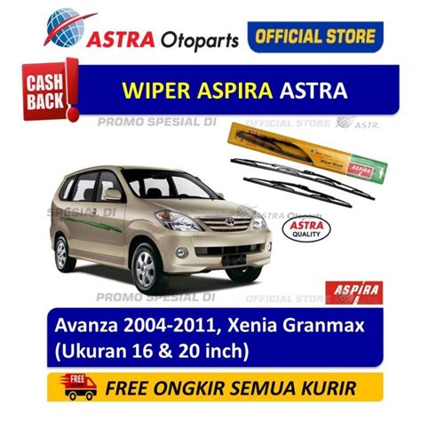 Jual Wiper Blade Aspira Toyota Avanza Xenia Ukuran