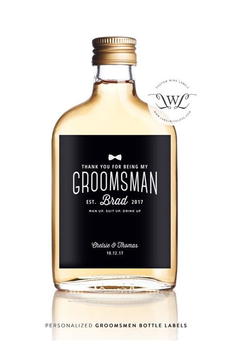 Groomsman T Whiskey Or Wine Bottle Labels Best Man T Etsy Groomsman Ts Beer Best