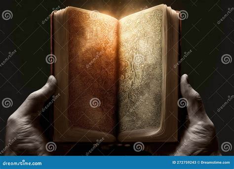 Hands Holding A Open Bible Book The Word Of God Generative Ai